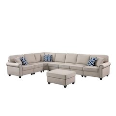 Bouke Artificial Leather Modular Sofa Sectional With Ottoman