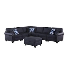 Bozhanka Artificial Leather Modular Sectional With Ottoman