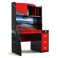 GTS EV Study Desk & Hutch with Cabinet, Car Dashboard Design