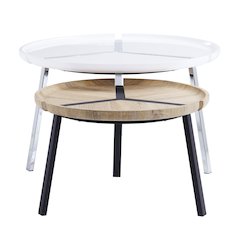 Zekera End Table Champagne & Mirrored