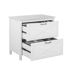 Rectangular 2-Drawer Modern Wood File Cabinet in White