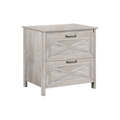 Megan Wood 2 drawer Lateral Filing Cabinet in Washed Gray