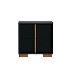 Glory Furniture Steeler Nightstand, Black/Gold