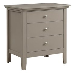 Casual Champagne Nightstand with Dovetailed Drawers and Metal Glides