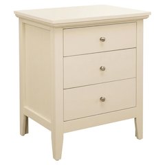Beige Bedroom Nightstand with Dovetailed Drawers and Casual Style