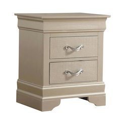 Champagne Nightstand with Dovetailed Drawers and Transitional Style