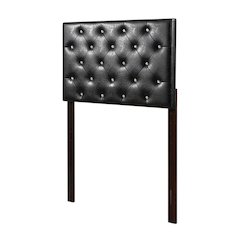 Black Twin Headboard with Casual Frame Construction and Screwed Bolted Design