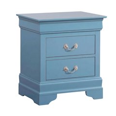 Blue Nightstand with Traditional Style and Sturdy Construction