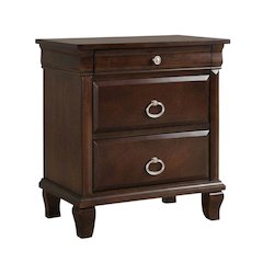 Cappuccino Nightstand with Dovetailed Drawers and Transitional Style