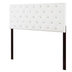 White Full Headboard with Casual Design and Sturdy Frame Construction