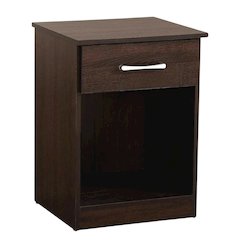 Wenge Nightstand with Single Drawer and Metal Glides for Bedroom Decor