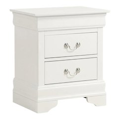 White Nightstand with Traditional Style and Dovetailed Drawers