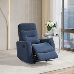 Glory Furniture Paterson Swivel Recliner, Blue