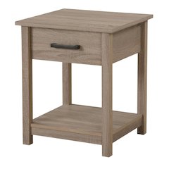 Sandal Wood Nightstand with Contemporary Style and Metal Drawer Glides