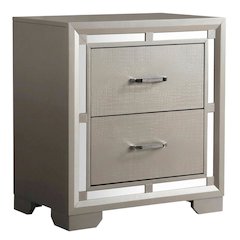 Champagne Nightstand with Dovetailed Drawers and Traditional Style