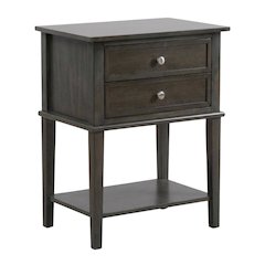 Gray Nightstand with Contemporary Style, Dovetailed Drawers, and Metal Glides