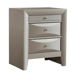 Contemporary Champagne Nightstand with Dovetailed Drawers and Metal Glides