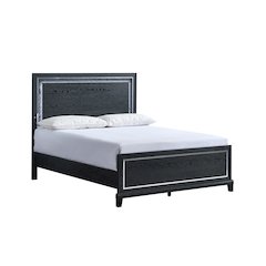 Contemporary Livingston King Panel Bed, Black