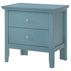 Teal Nightstand with Dovetailed Drawers and Transitional Style