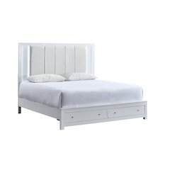 Glory Furniture Burlington King Bed, White Color