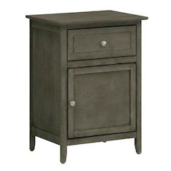 Gray Bedroom Nightstand with Dovetailed Drawer and Transitional Style