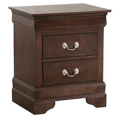 Traditional Cappuccino Nightstand with Dovetailed Drawers and Metal Glides