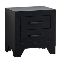 2-Drawer Nightstand with Modern Handles, Wood Grain Bedside Table for Bedroom