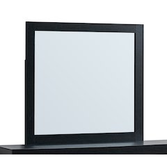 Wall Mirror with Wood Grain Frame, Modern Decorative Mirror for Bedroom