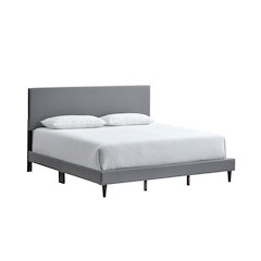 Baron Queen Platform Bed, Light Grey