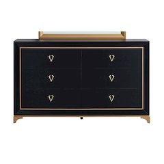 Glory Furniture Kramer Dresser, Black/Gold