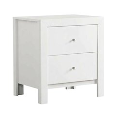 White Nightstand with Dovetailed Drawers and Transitional Style