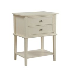 Beige Nightstand with Dovetailed Drawers and Contemporary Style