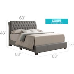 Glory Furniture Marilla Full Bed in Light Grey Color