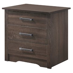 Brown 3 Drawer Nightstand – Tall Wood Nightstand with Ample Storage