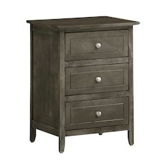 Gray 3 Drawer Nightstand, Ideal for Bedroom Storage