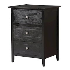 Nightstand with 3 Storage Drawers for Bedroom Organization