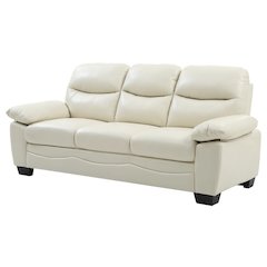Modern 3 Seater Sofa for Living Room in Pearl Finish With Sleek Frame
