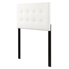 White Twin Headboard with Casual Style Frame Construction and Durable Build
