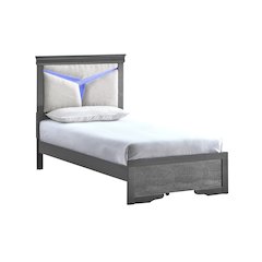 Glory Furniture Lorana Twin Bed, Gunmetal Gray Color