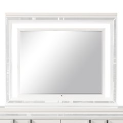 Glory Furniture Genoa Mirror, Sparkling White