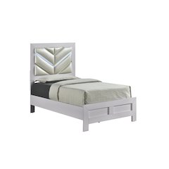 Glory Furniture Moreland Twin Bed, Sparkling White