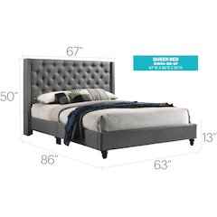 Glory Furniture Julie Full Bed in Gray Color