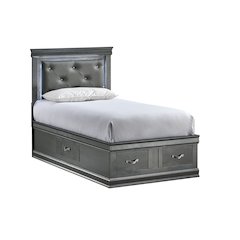 Glory Furniture Lorana Twin Bed, Gunmetal Gray Color