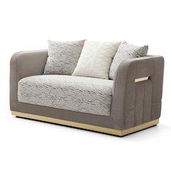 Upholstered Loveseat with Accent Pillows, Classic Sofa for Living Room