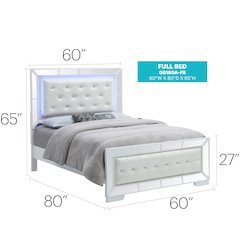 Glory Furniture Hollywood_Hills Full Bed in White Color
