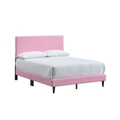 Baron Full Size Platform Bed, Pink