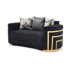 Contemporary Soledad Loveseat , Black