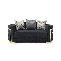 Contemporary Soledad Loveseat , Black