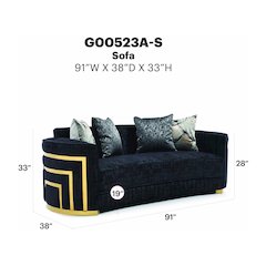 Contemporary Soledad Sofa , Black