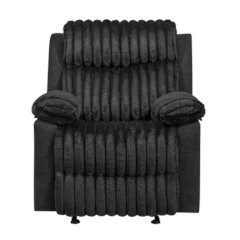 Plush Glider Recliner Chair with Led Belt Black